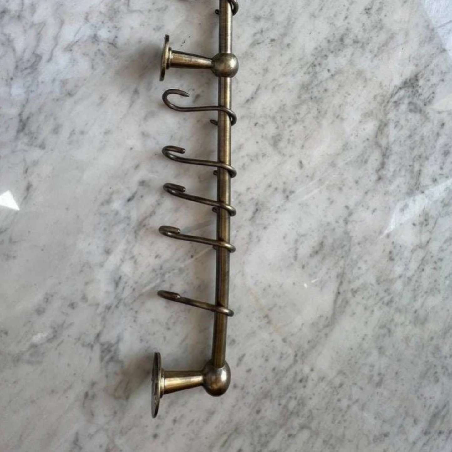 Bronze Pot Rack with Brass Rod Rail and Hooks – MaisonNadia