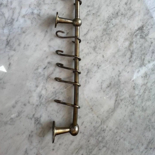 Bronze Pot Rack with Brass Rod Rail and Hooks – MaisonNadia