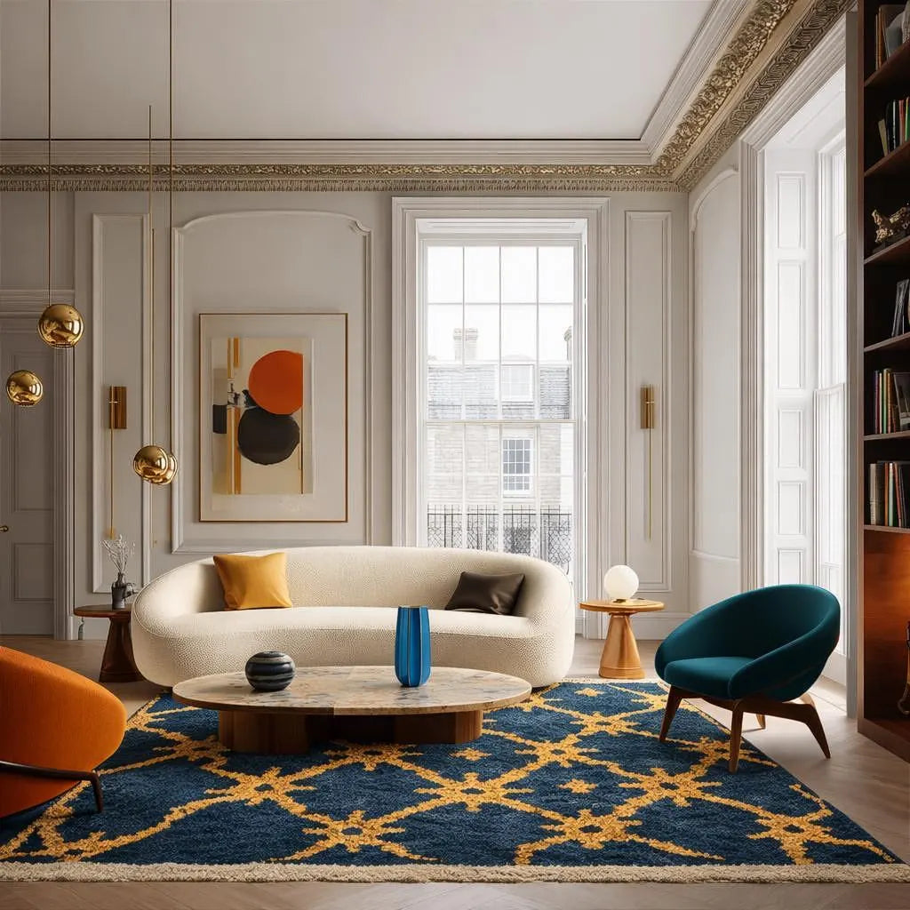 Blue Trellis Rug